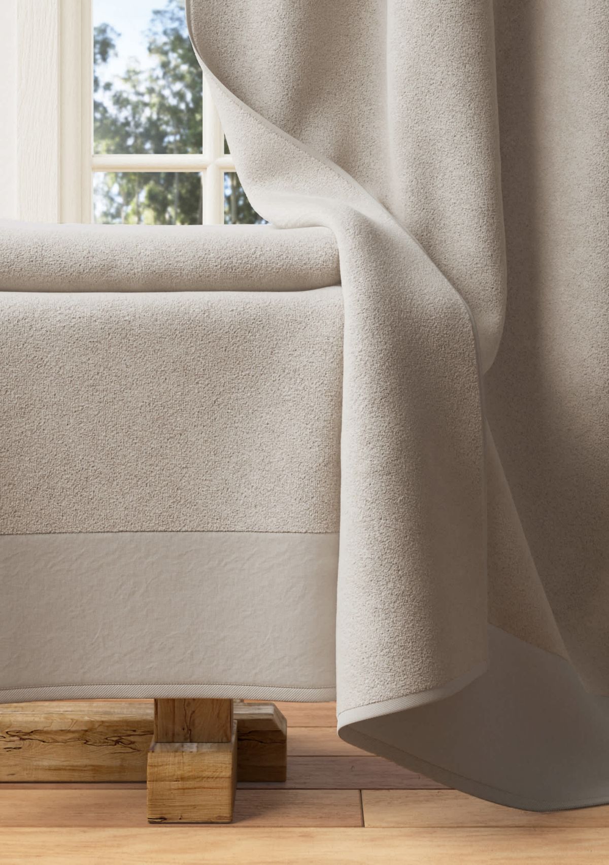 Cotton and Linen-Texture Border 6 Piece Towel Set