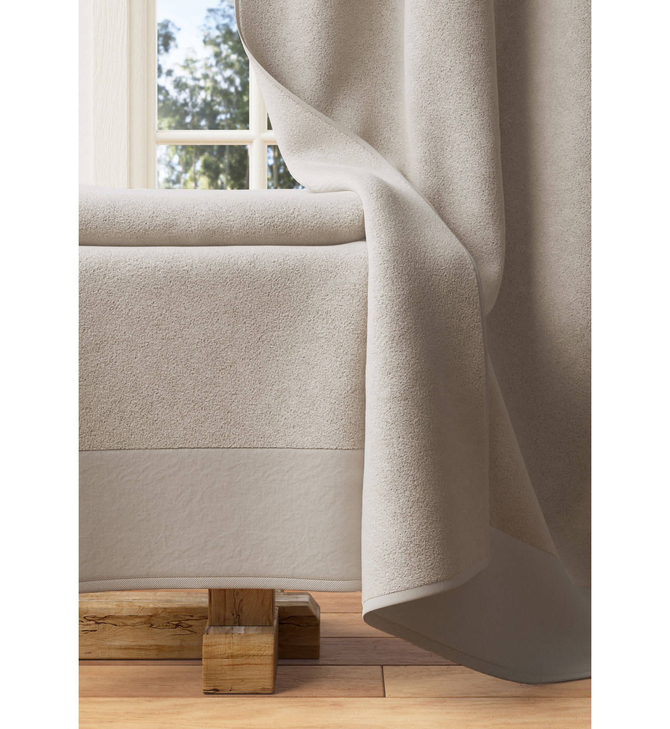Cotton and Linen-Texture Border 6 Piece Towel Set