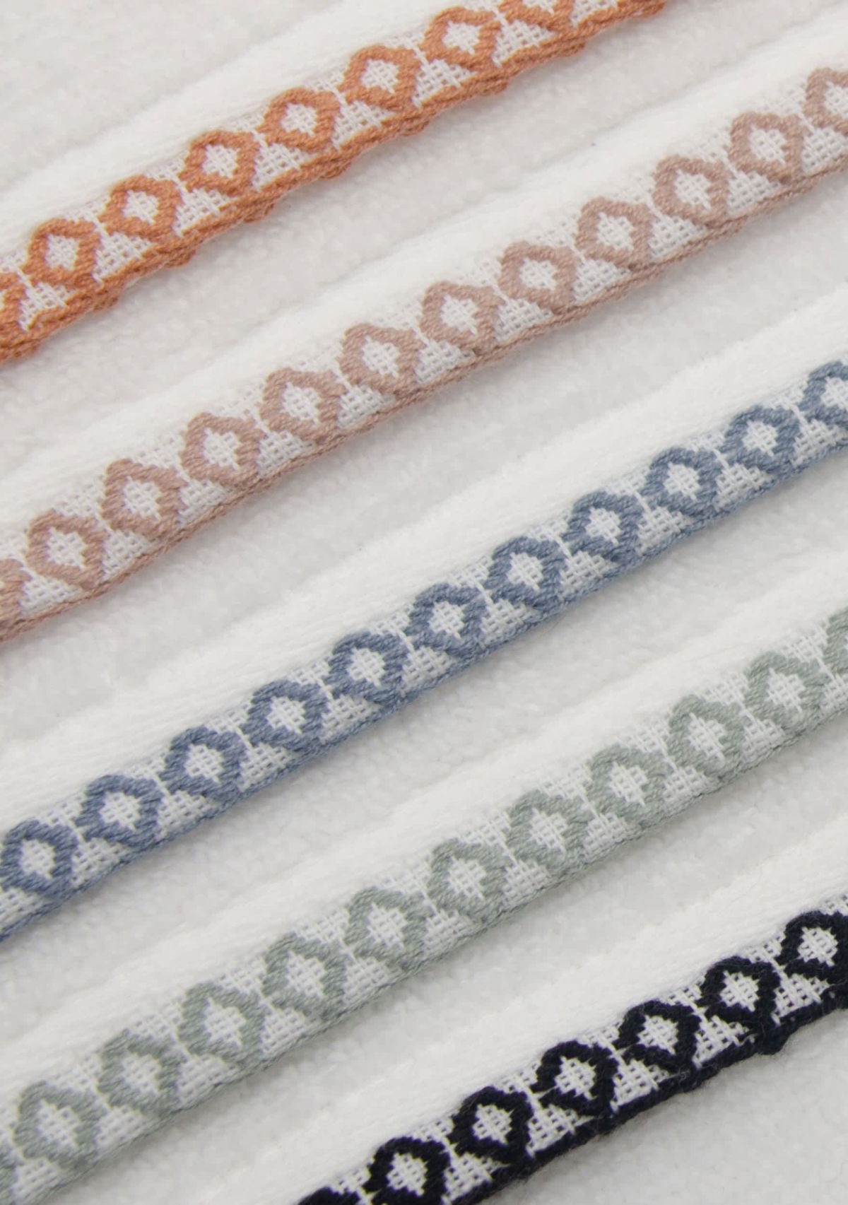 Quick-Dry Cotton Decorative Border 6 Piece Towel Set