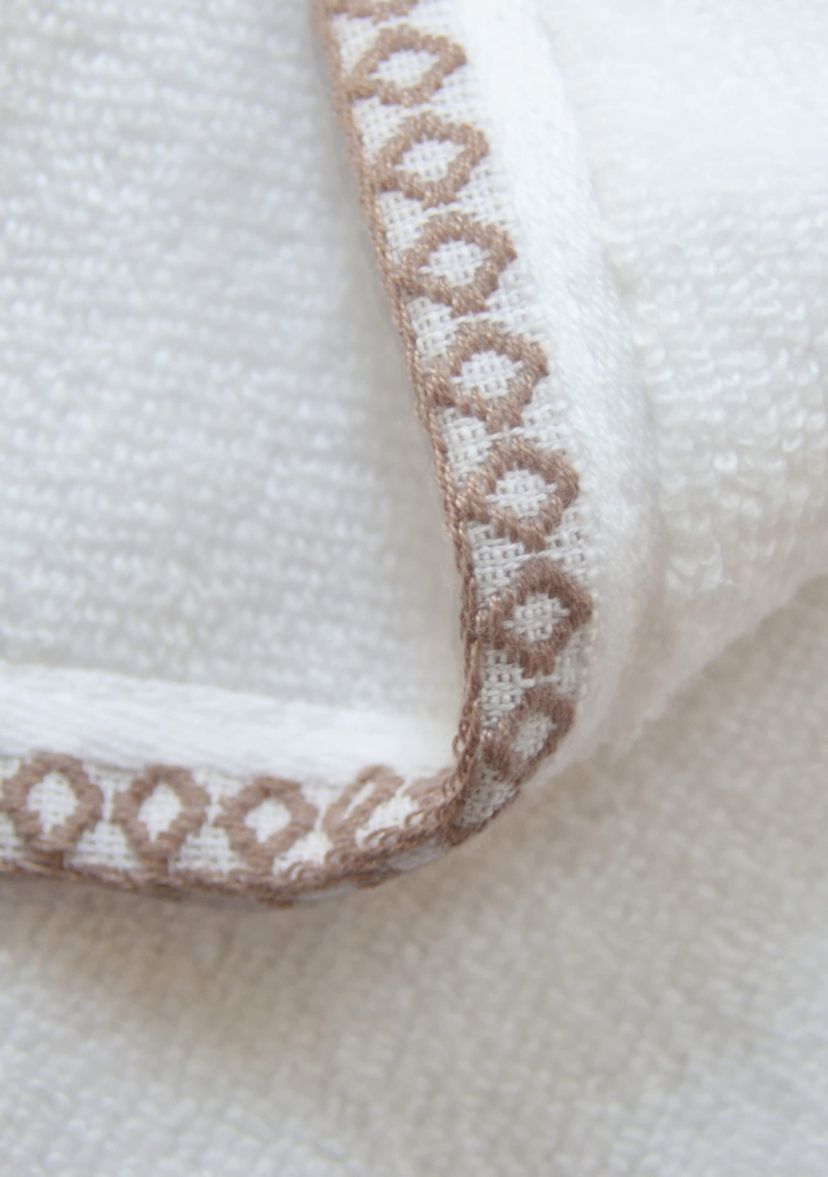 Quick-Dry Cotton Decorative Border 6 Pack Hand Towel Set