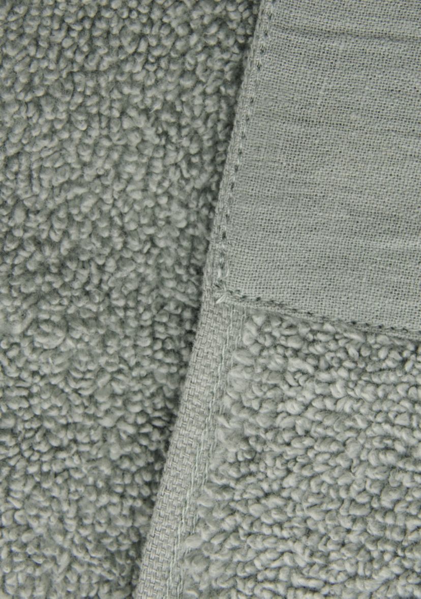 Cotton and Linen-Texture Border 4 Pack Bath Towel Set