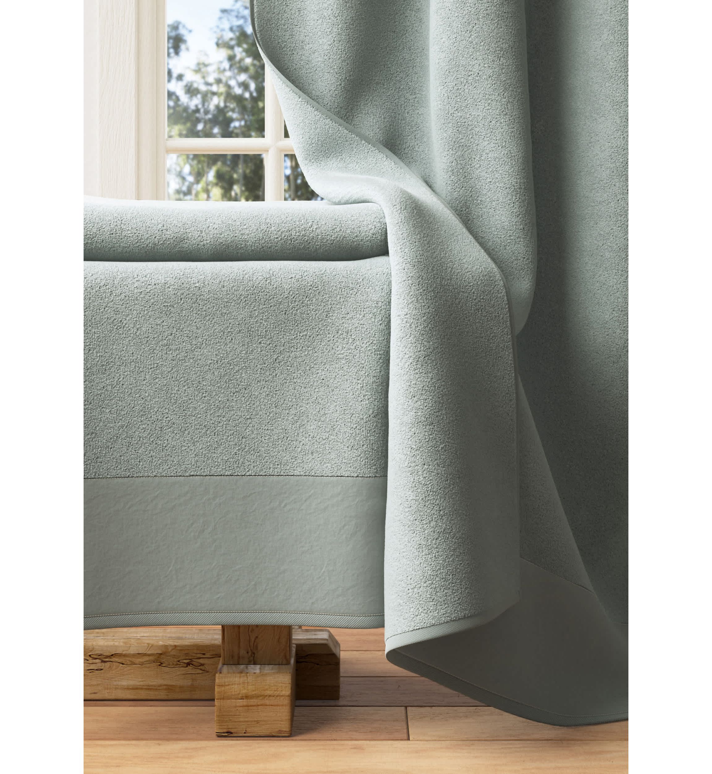 Cotton and Linen-Texture Border 4 Pack Bath Towel Set