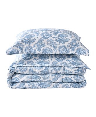 Premium Comforts Holiday Down Alternative Comforter and Sham Set, Blue, Full/Queen