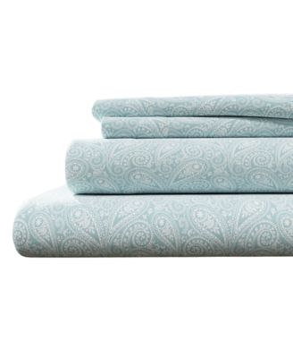 Premium Comforts Ultra-Soft Turkish Cotton Flannel Winter Floral Print Sheet Set, Queen