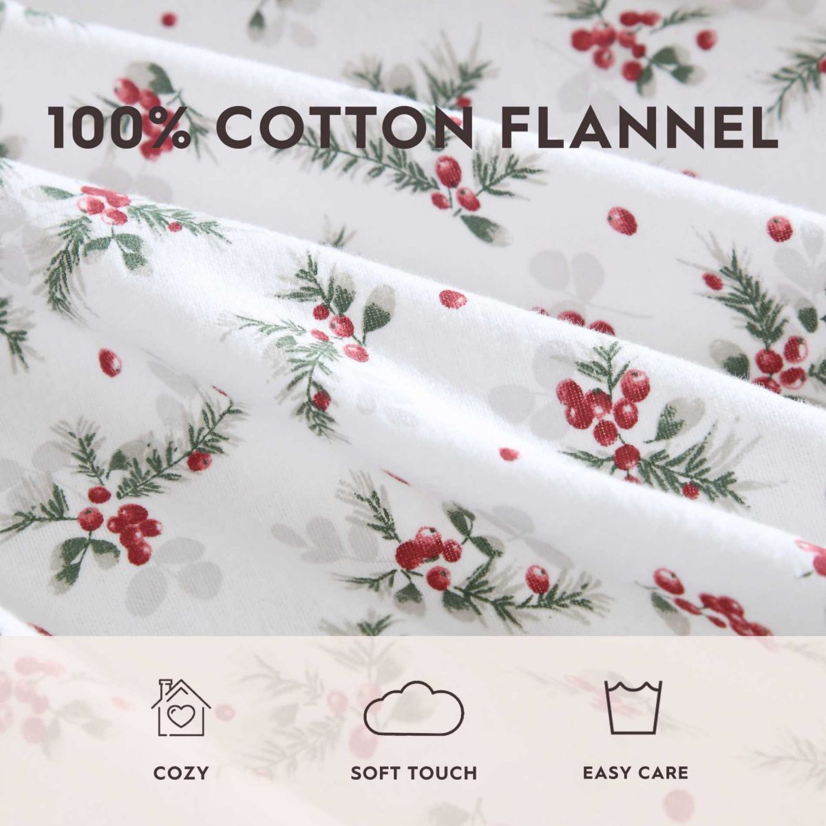 Berry Bright Cotton Flannel Sheet Set