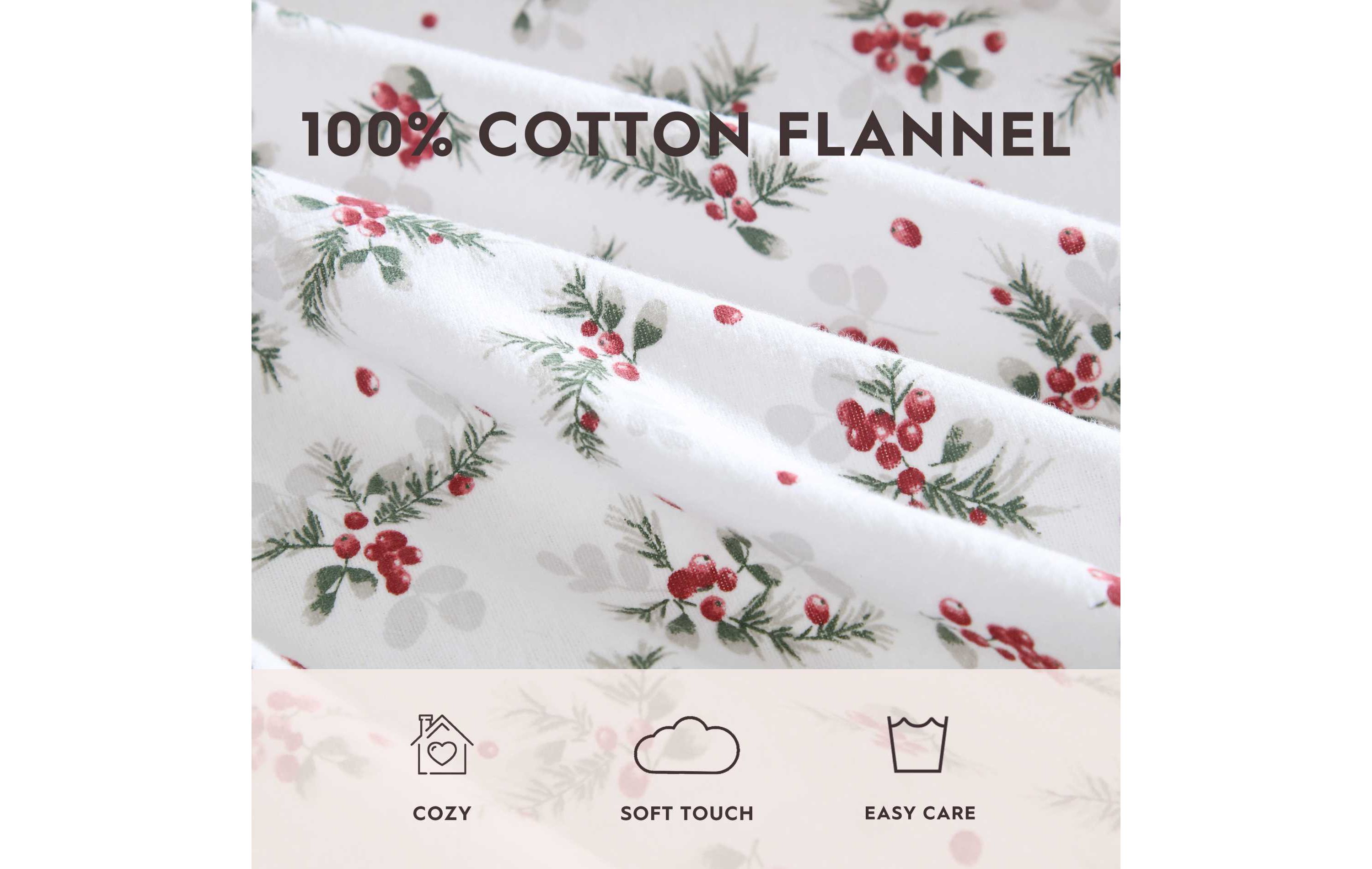 Berry Bright Cotton Flannel Sheet Set