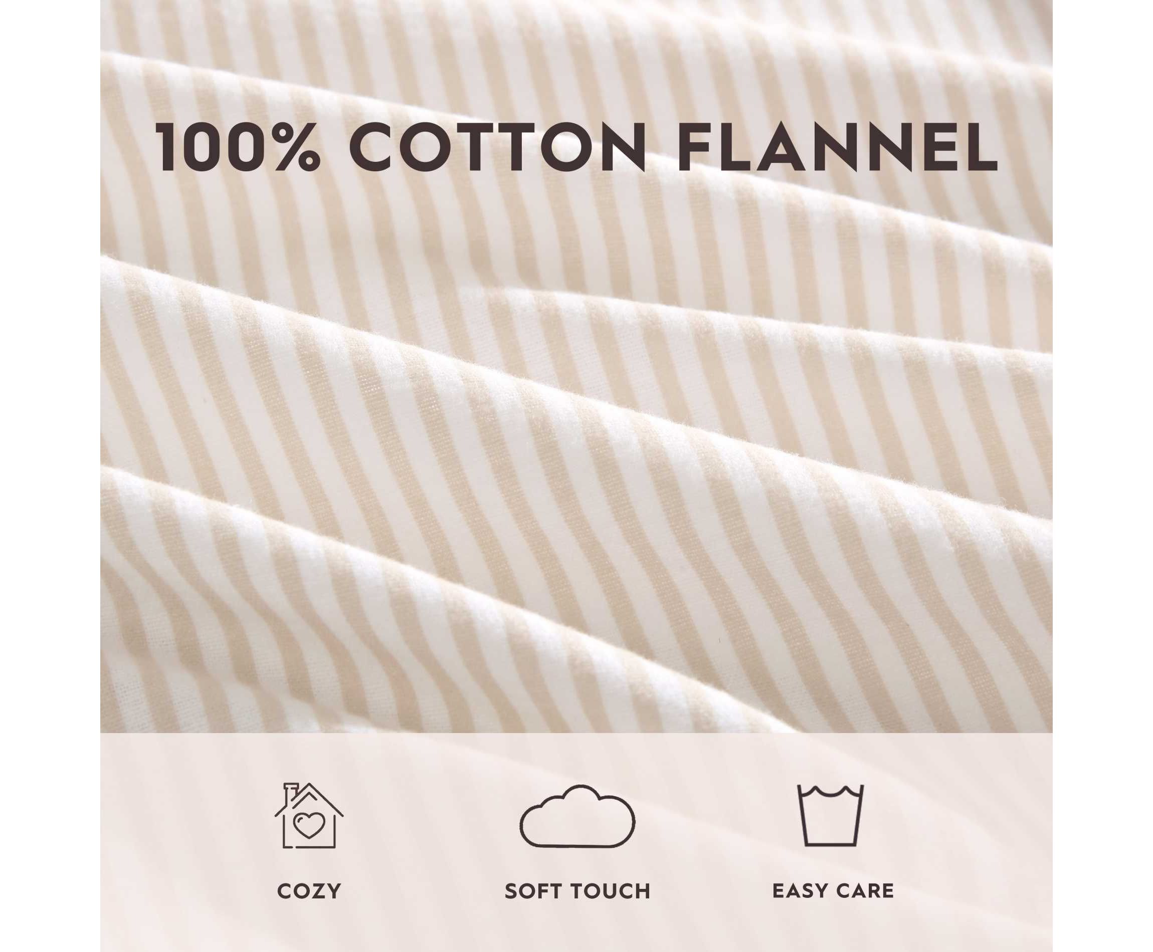 Oxfordshire Stripe Cotton Flannel Sheet Set