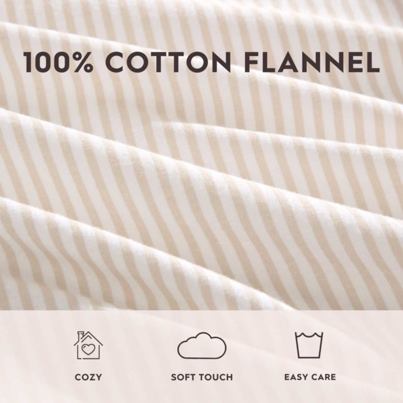 Oxfordshire Stripe Cotton Flannel Sheet Set