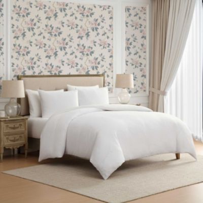 Laura Ashley Crinkle Microfiber Duvet Set, Queen