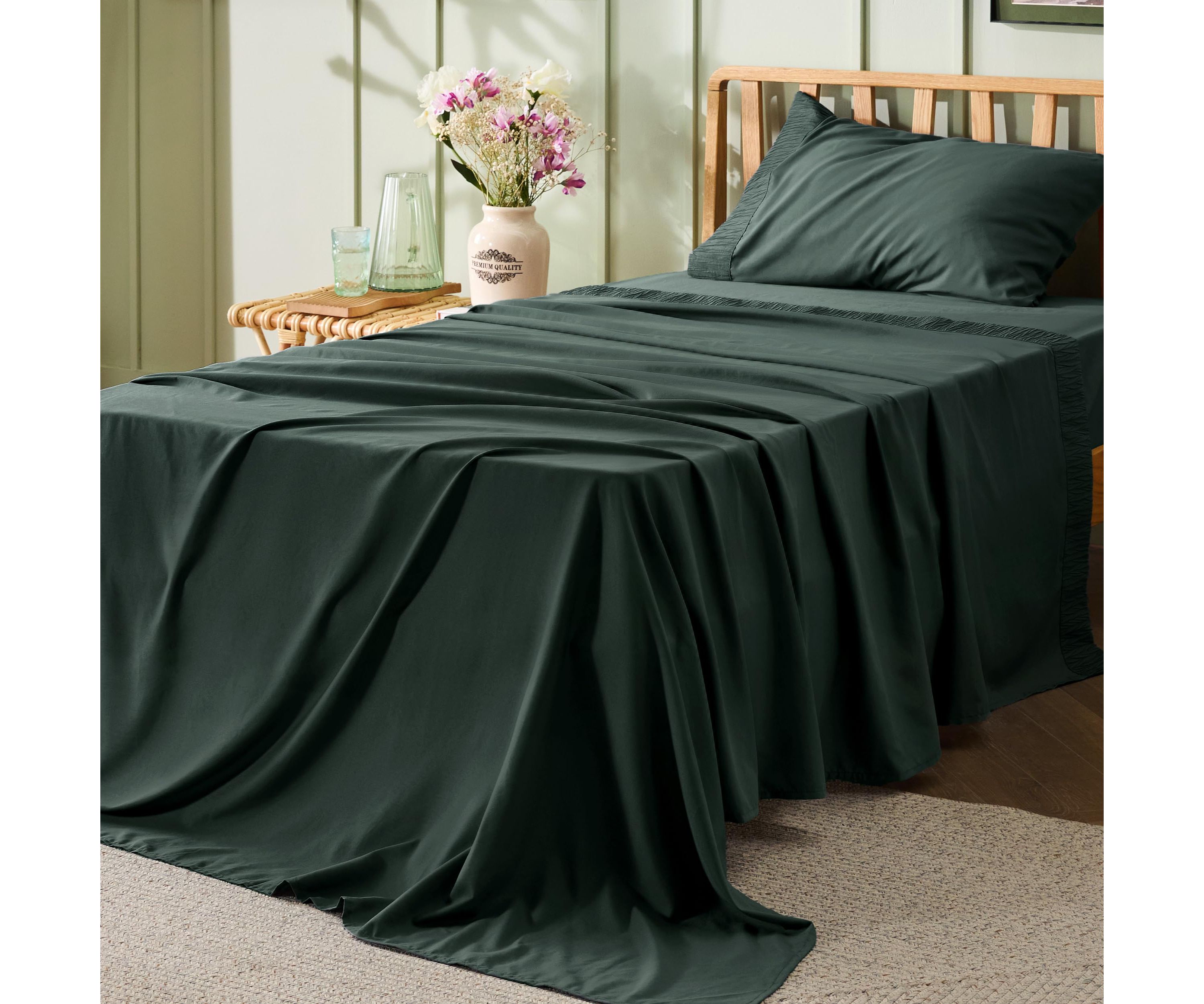 Hotel Luxury Embellished Hem Sheet Set