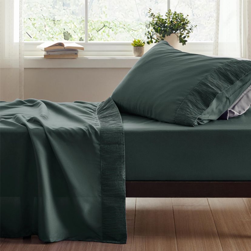 Hotel Luxury Embellished Hem Sheet Set