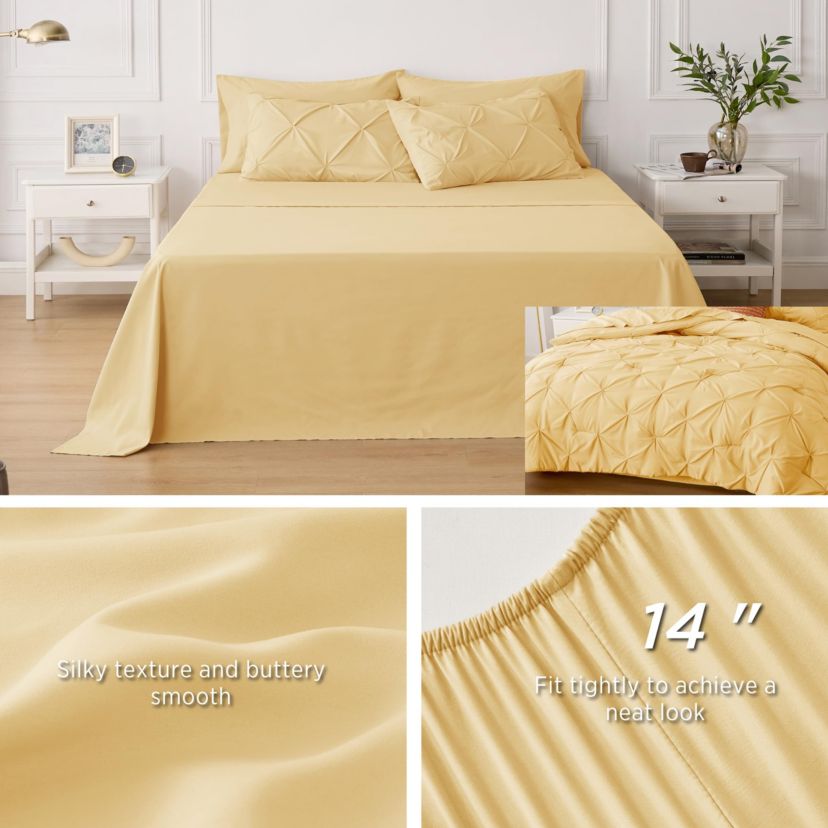 7 Piece GentleSoft™ Pintuck Comforter Bed in Bag Set