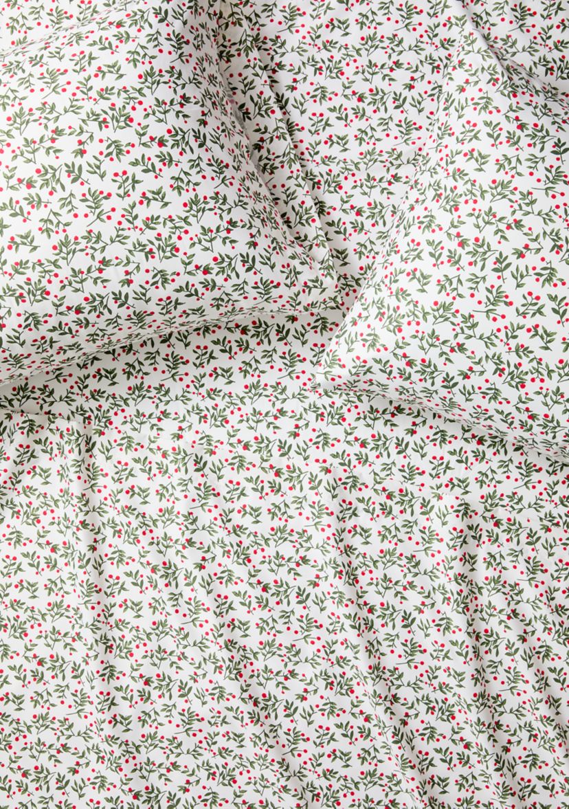 Christmas Holly Print Sheet Set