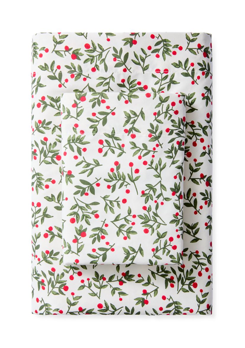 Christmas Holly Print Sheet Set