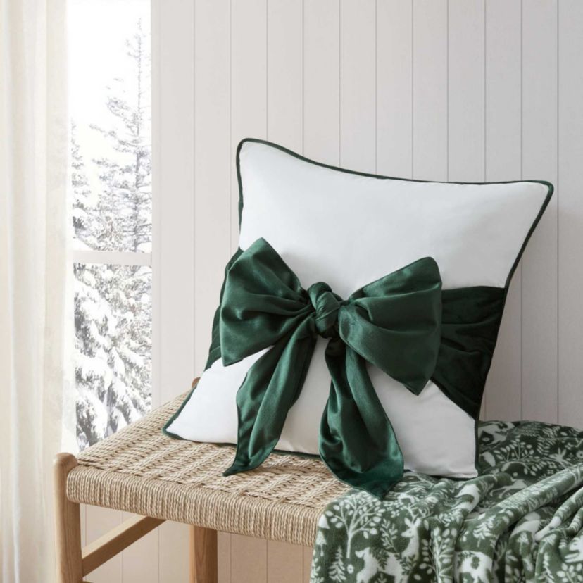 Bedford Bow Pillow Microfiber Decorative Pillow