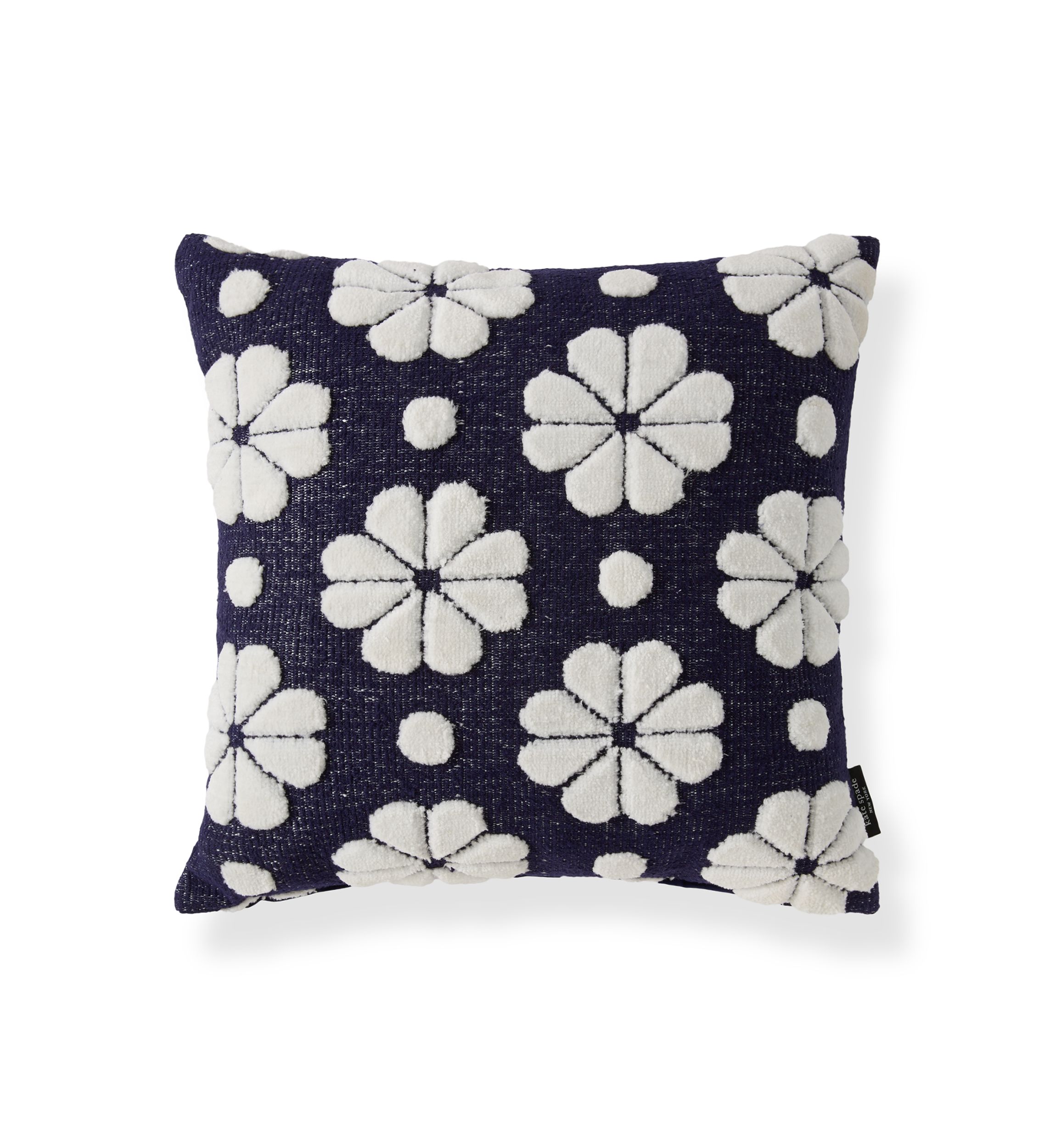 Navy Floral Decorative Throw Pillow