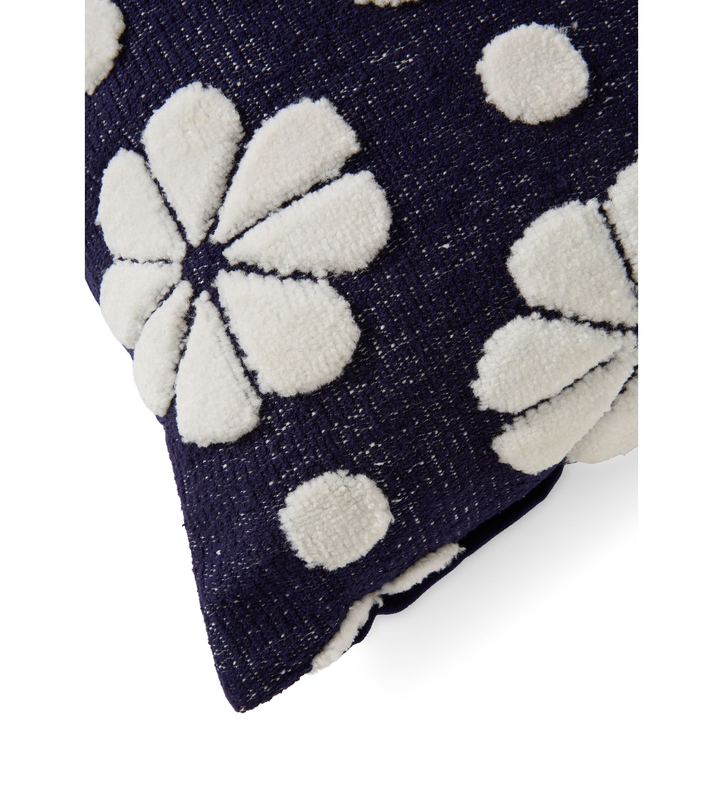 Navy Floral Decorative Throw Pillow
