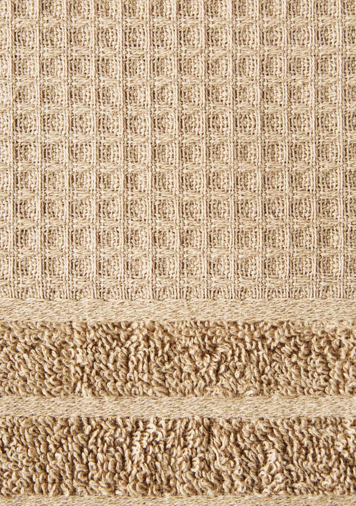 TOWN & COUNTRY LIVING 4-Piece Waffle Woven Terry Stripe White Bath Towel Set