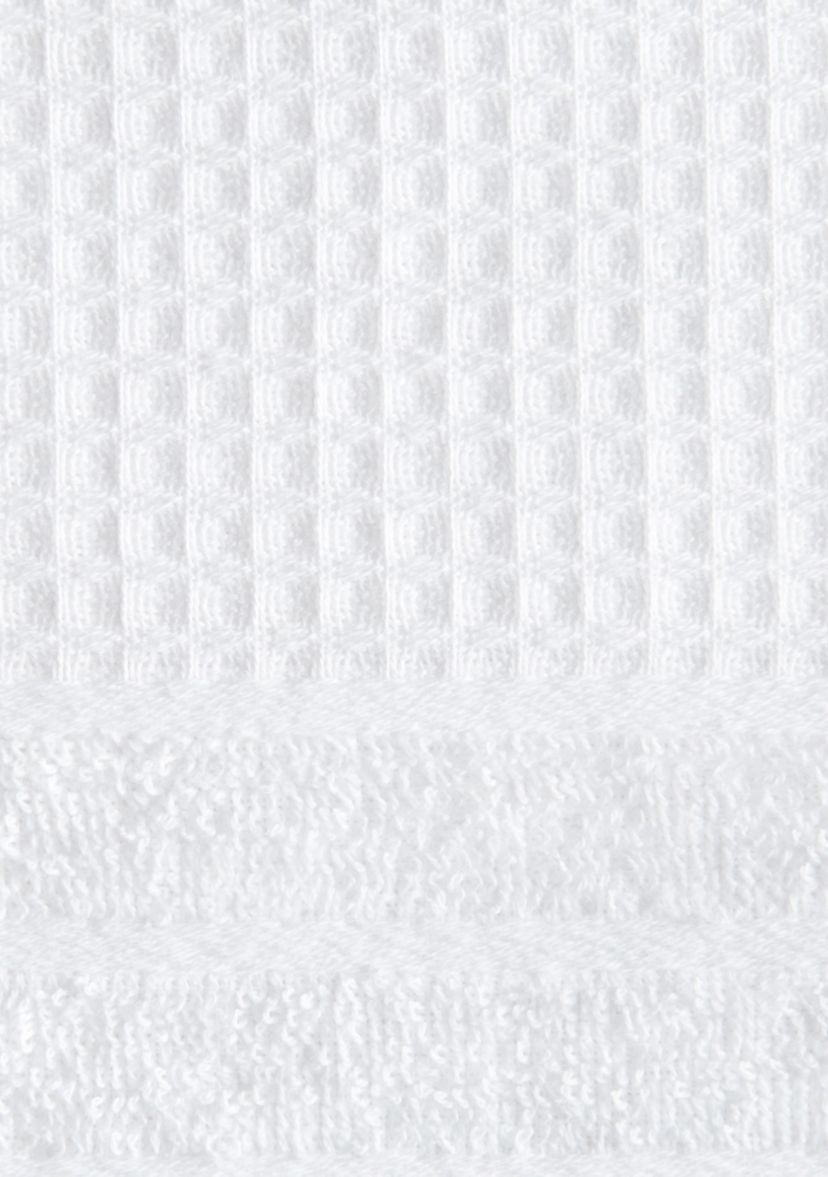 TOWN & COUNTRY LIVING 6-Piece Assorted Waffle Woven Terry Stripe White Bath Set