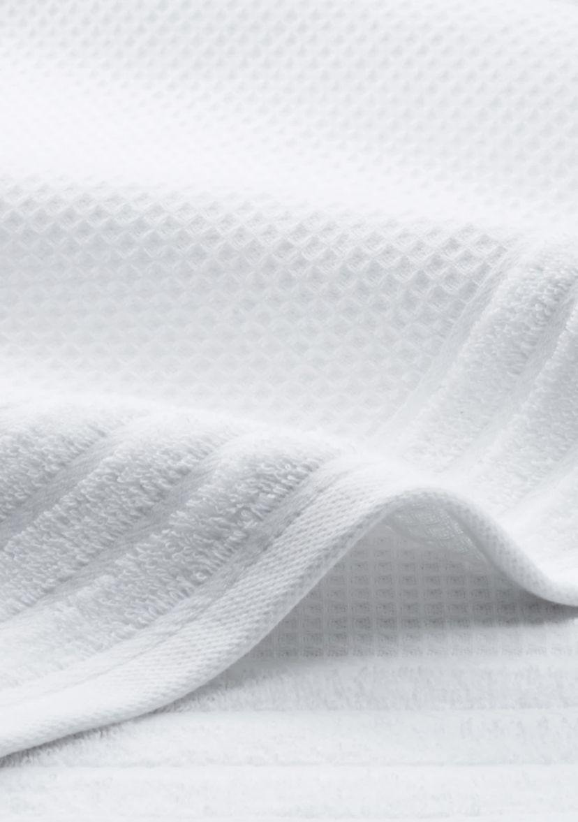 TOWN & COUNTRY LIVING 6-Piece Assorted Waffle Woven Terry Stripe White Bath Set