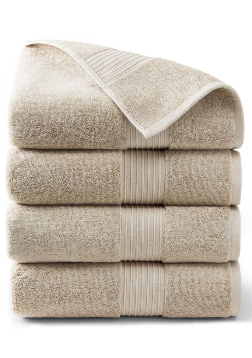 TOWN & COUNTRY LIVING 6-Piece Assorted Solid Dobby Border Aqua Blue Bath Set