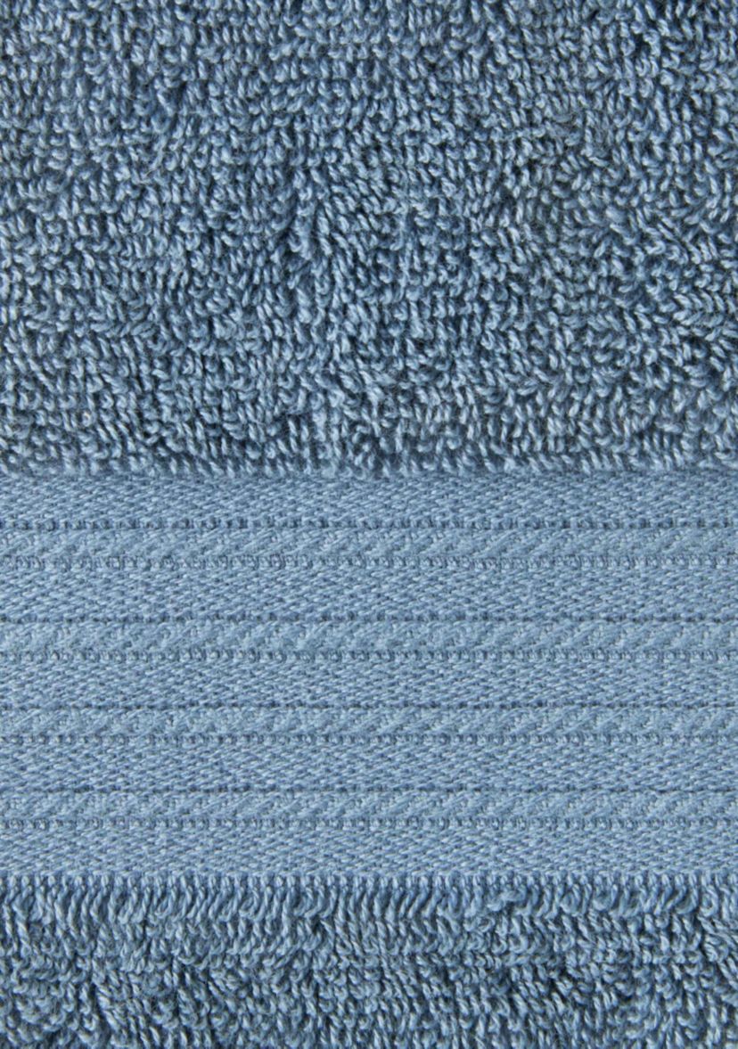 TOWN & COUNTRY LIVING 4-Piece Solid Dobby Border Grey Hand Towel Set