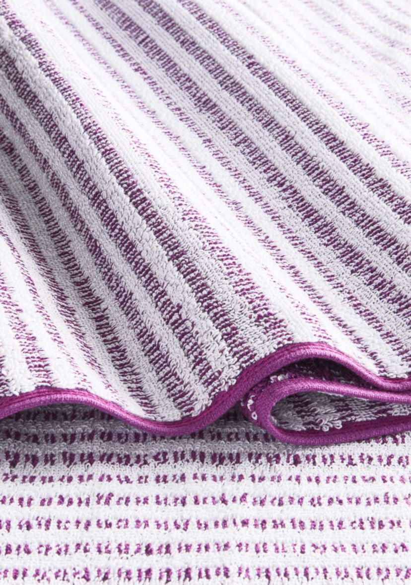 TOWN & COUNTRY LIVING 6-Piece Striped Reversible Terry Brights Ocean Blue Bath Set