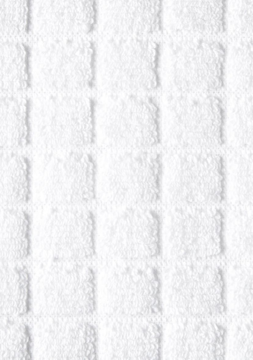 TOWN & COUNTRY LIVING 4-Piece Textured Windowpane Aqua Blue Bath Towel Set