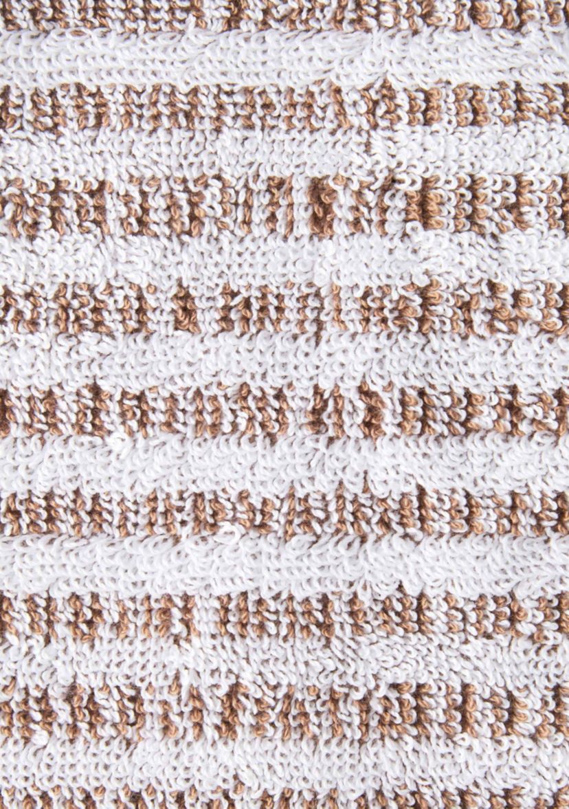 TOWN & COUNTRY LIVING 6-Piece Striped Reversible Terry Brights Mocha Brown Bath Set