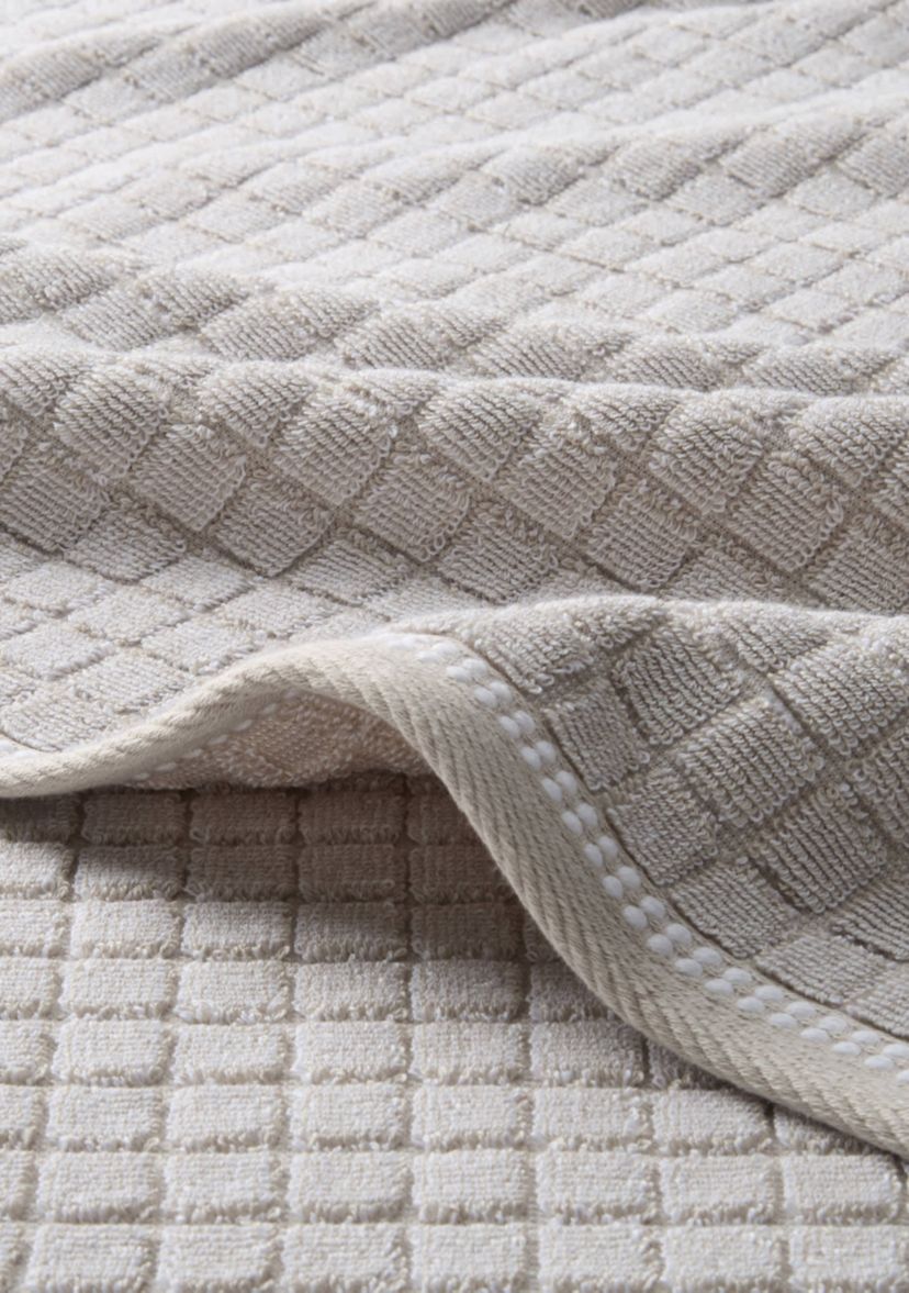 TOWN & COUNTRY LIVING 4-Piece Textured Windowpane Blue Hand Towel Set