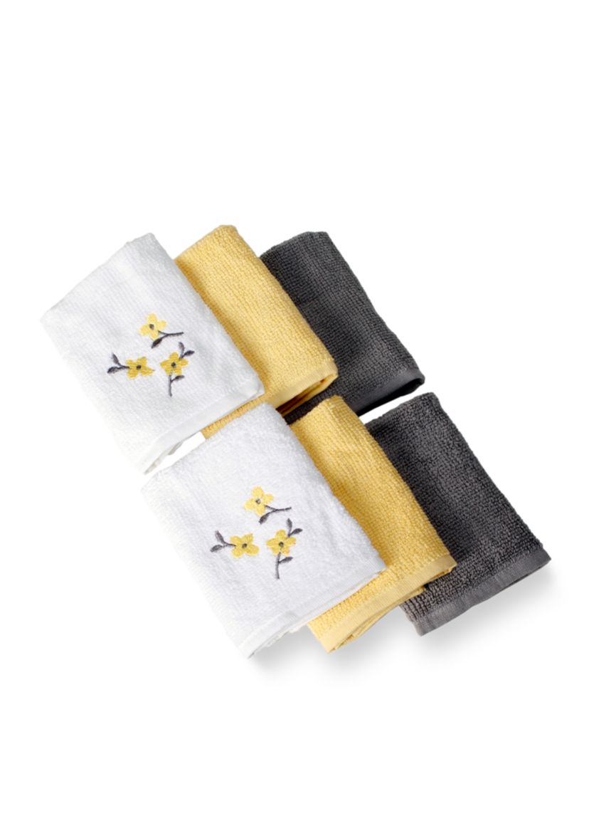 Spring Garden 6 Piece Washcloth Set 12-in. x 12-in.