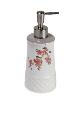 Saturday Knight Coral Garden Lotion Dispenser 3-in.x 3-in.x 7.7-in, Pink