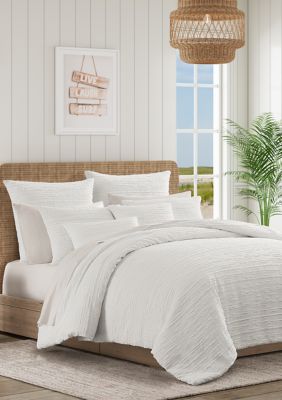 Salt Life Oslo 3 Piece Comforter Set, White, King