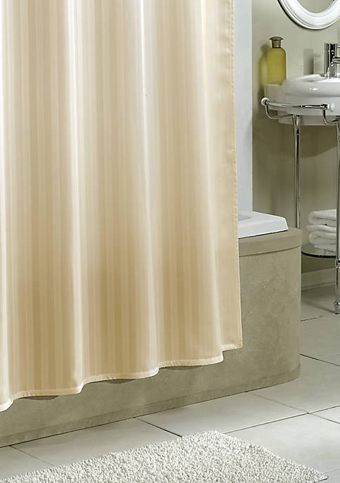 Excell Stripe Fabric Shower Curtain, Shower Curtain Suede Texture