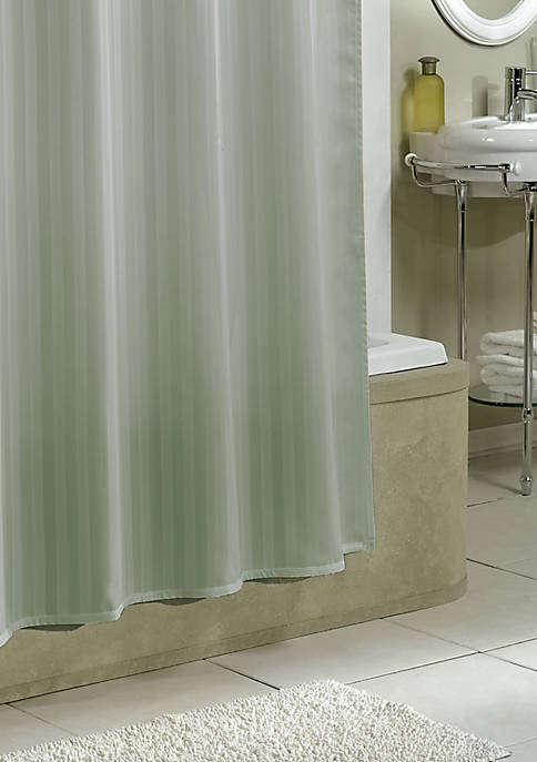 Excell Stripe Fabric Shower Curtain, Damask Fabric Shower Curtain Liners