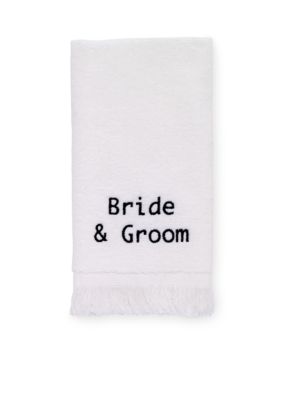 Avanti Bride & Groom Fingertip Towel, White