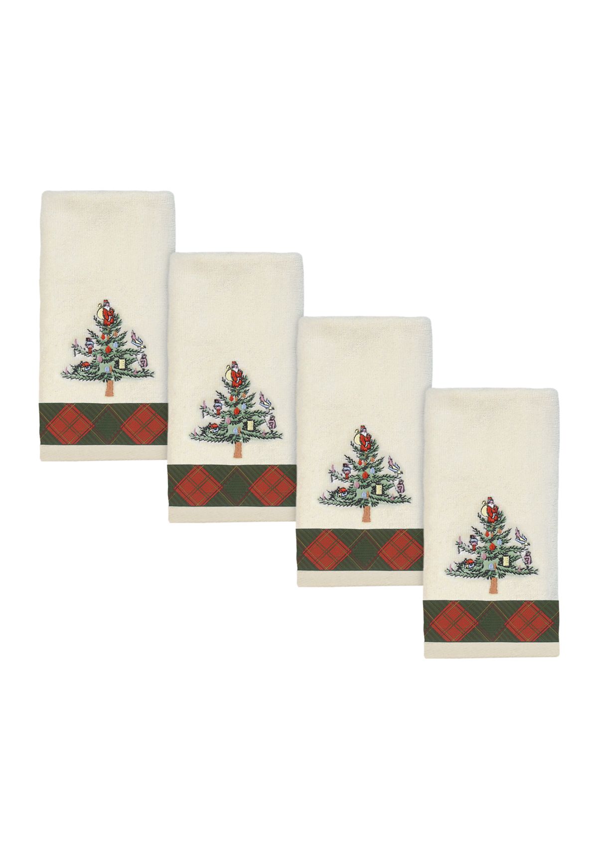 Tree Tartan Embroidered 4 Fingertip Set