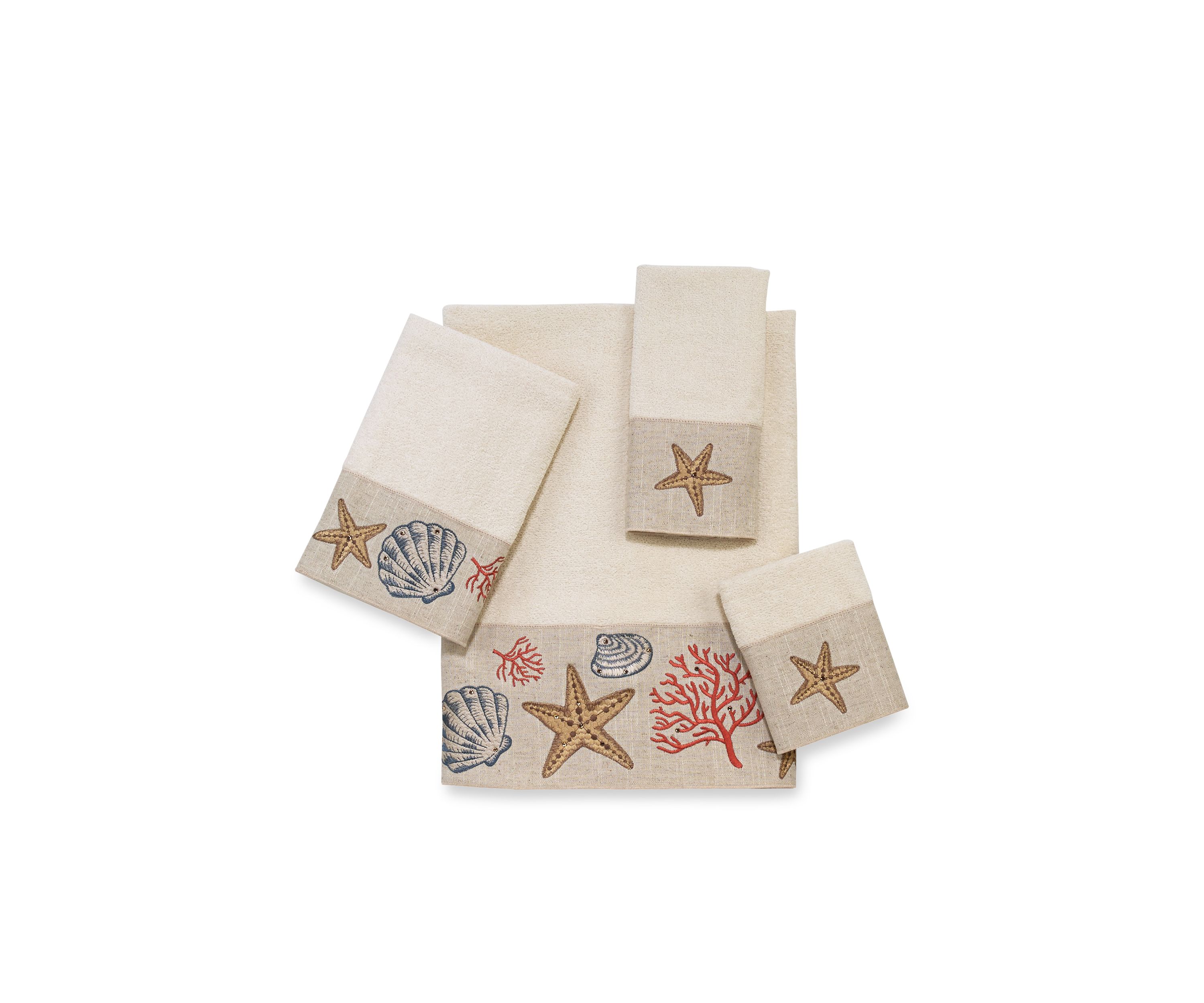 Sea Treasure Ivory Bath Towel 27-in. x 50-in.