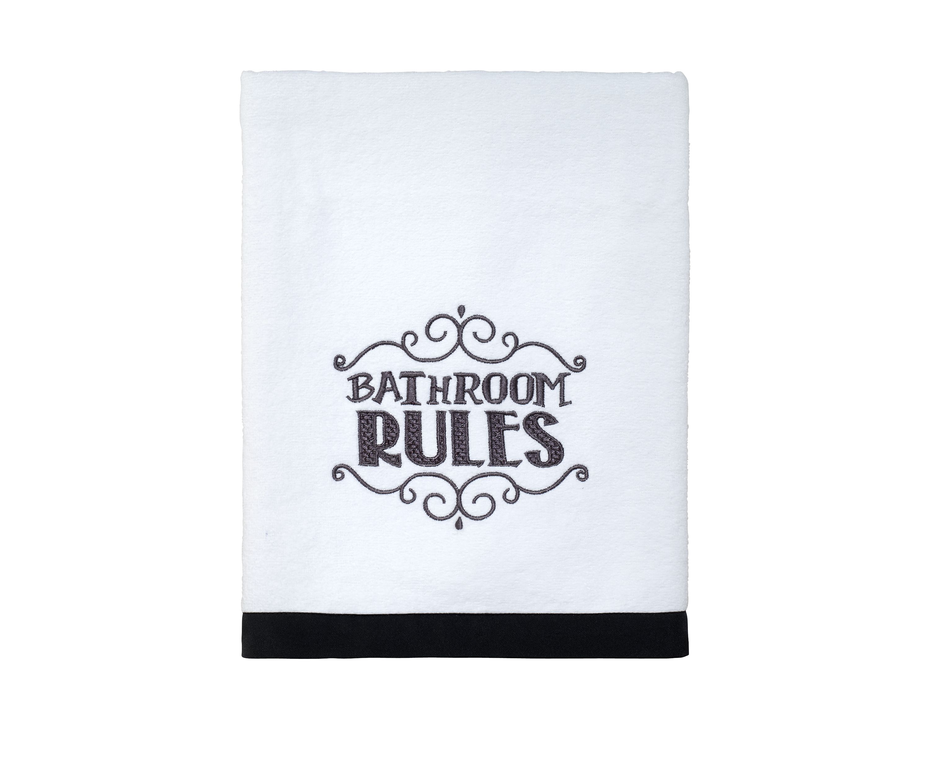 Chalk it Up White Bath Towel