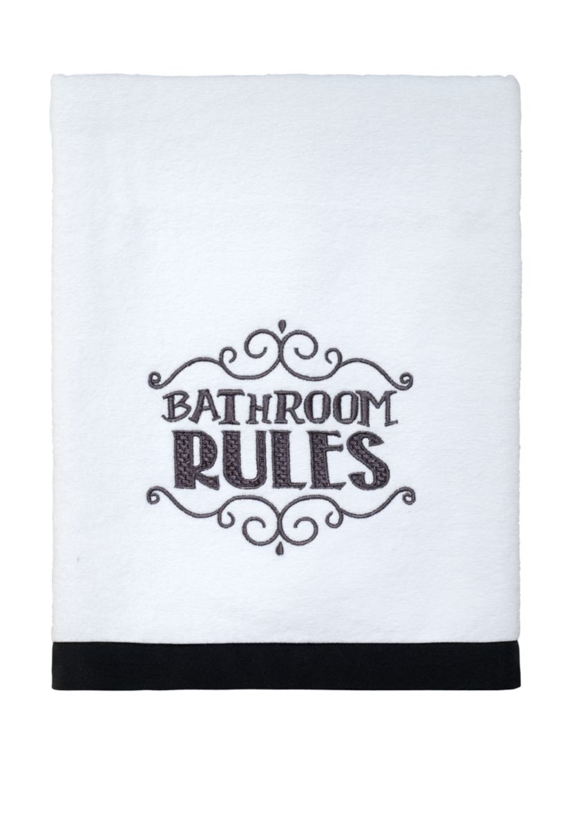 Chalk it Up White Bath Towel