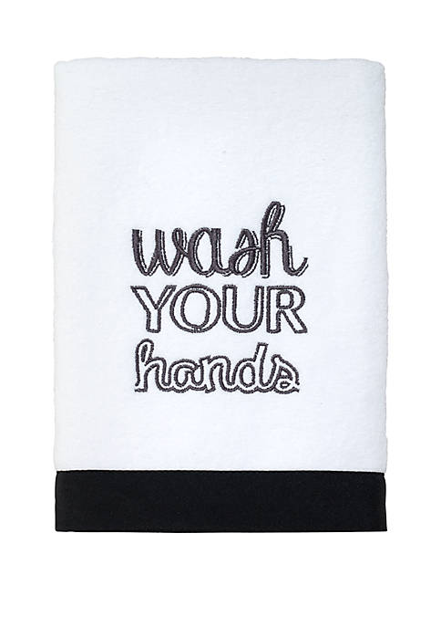 Avanti Chalk it Up White Hand Towel