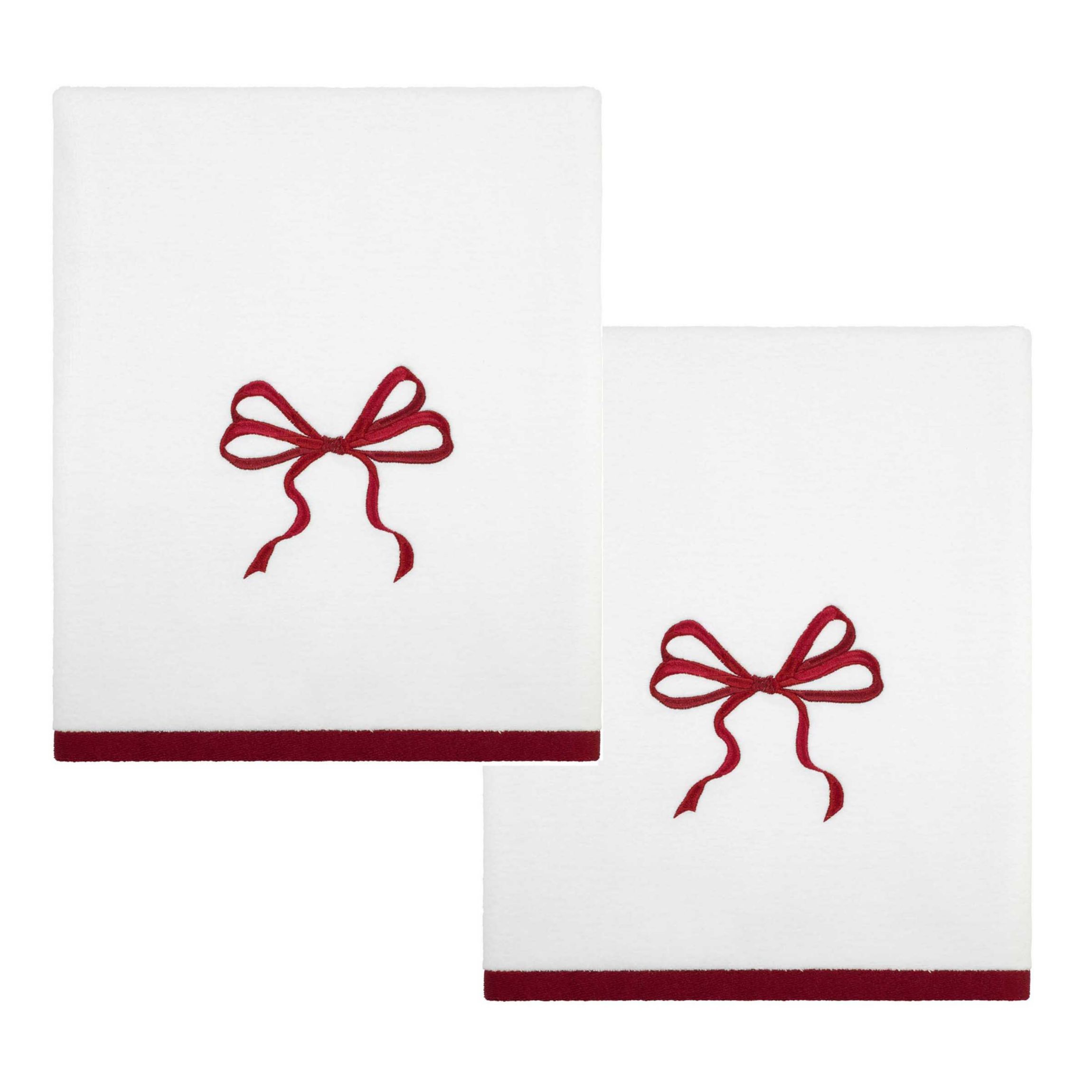 Christmas Bows Bath Towel - Set of 2
