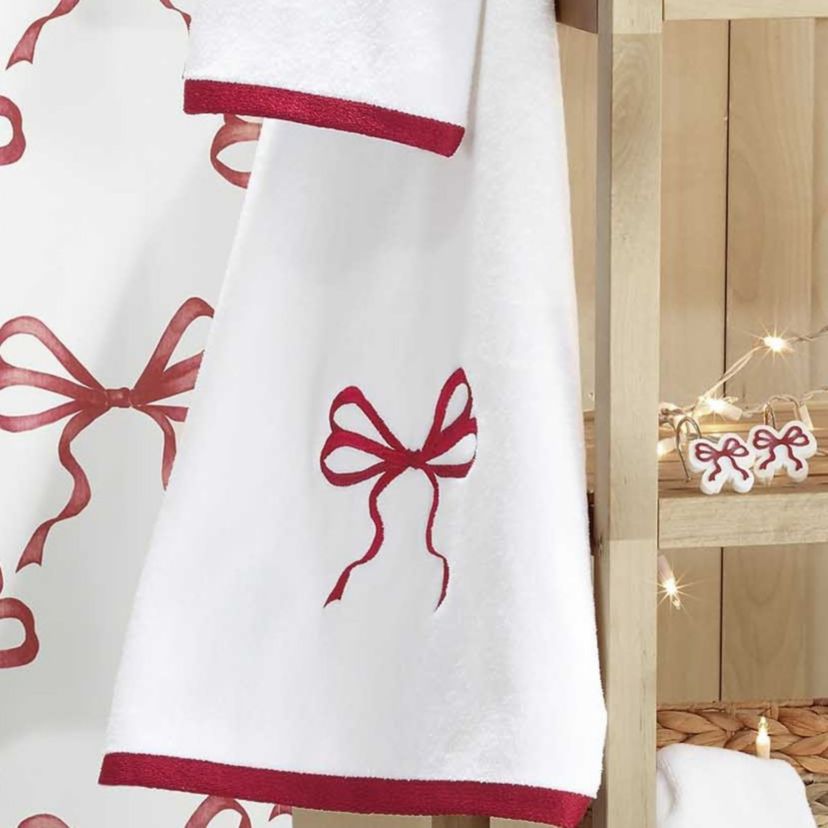 Christmas Bows Bath Towel - Set of 2