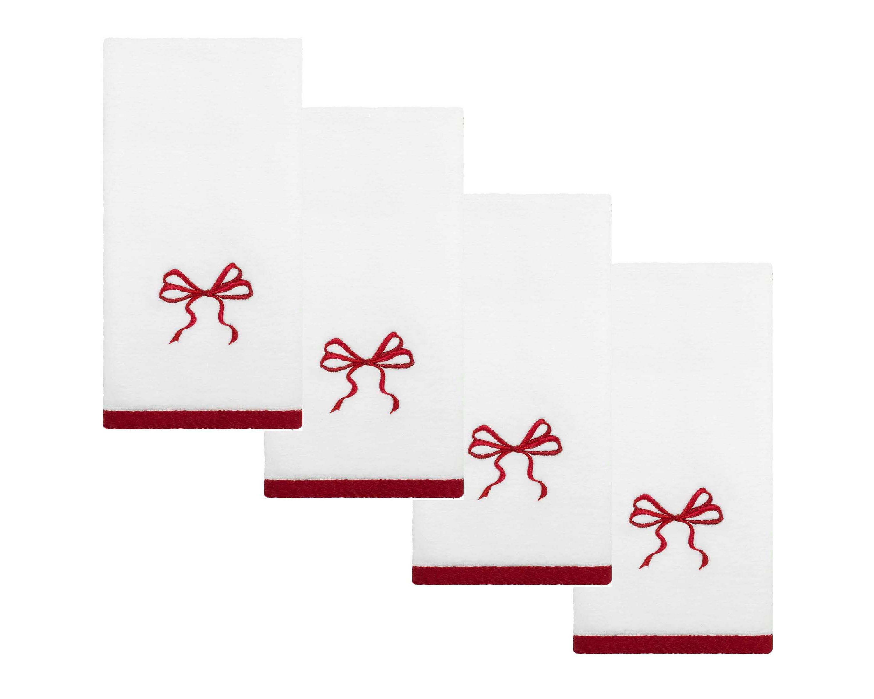 Christmas Bows Fingertip Towel - Set of 4