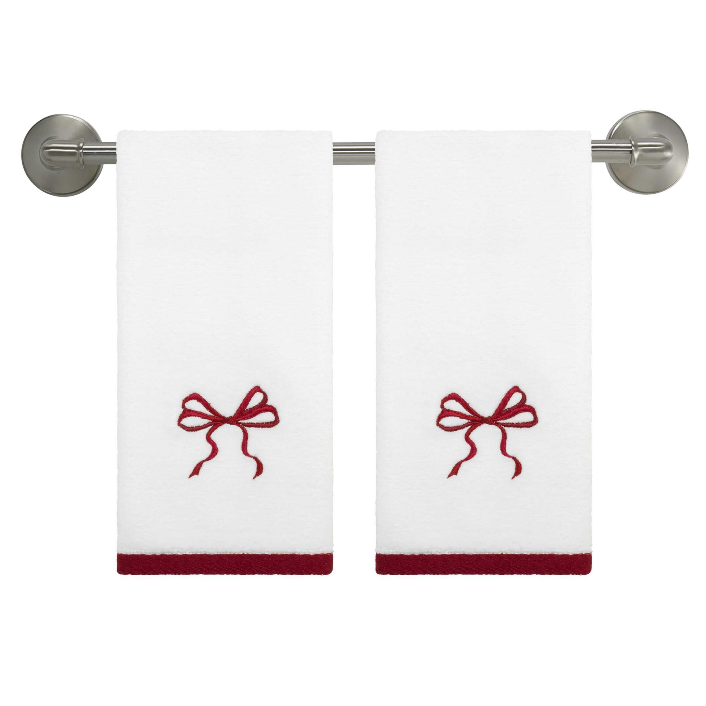 Christmas Bows Fingertip Towel - Set of 4