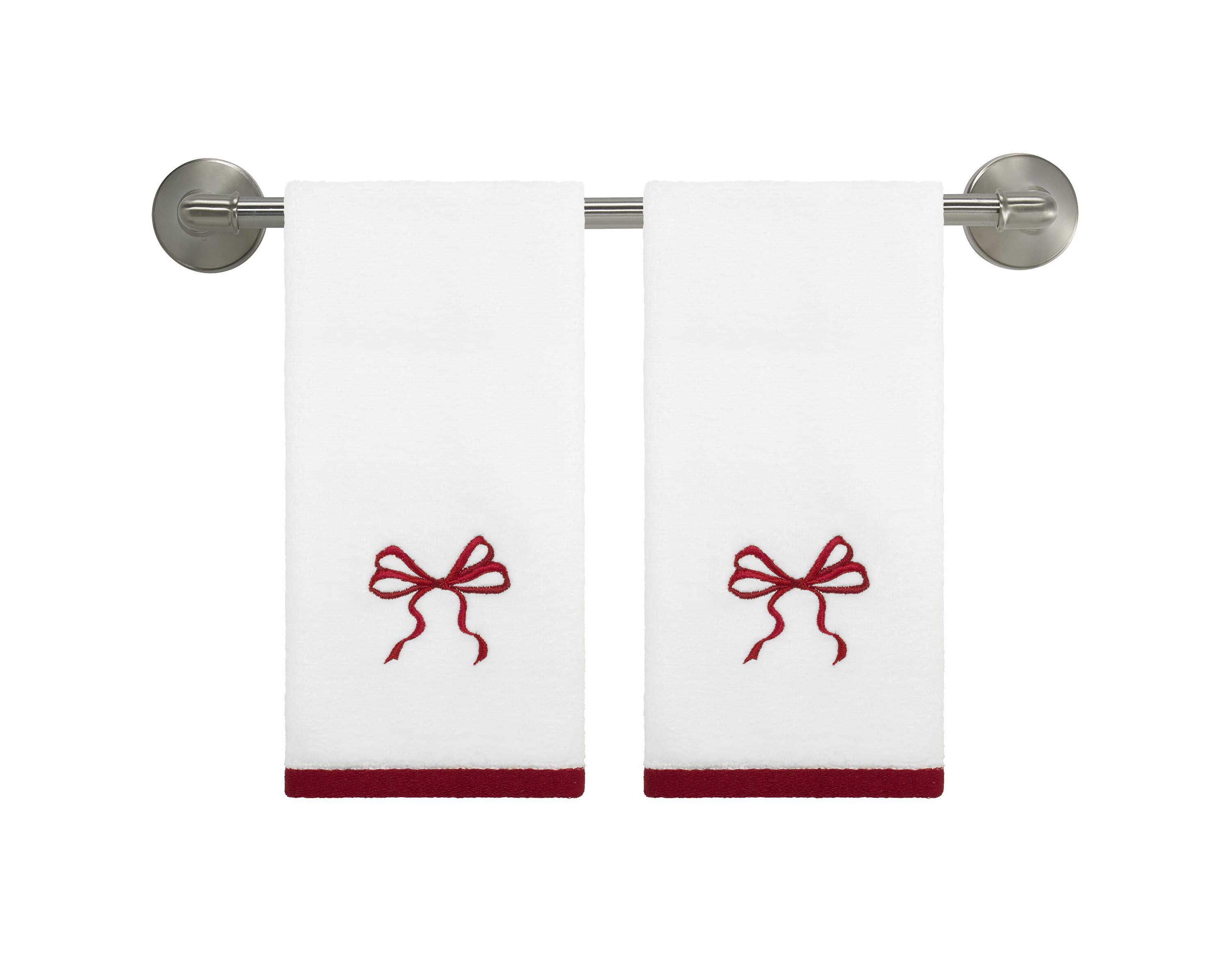 Christmas Bows Fingertip Towel - Set of 4