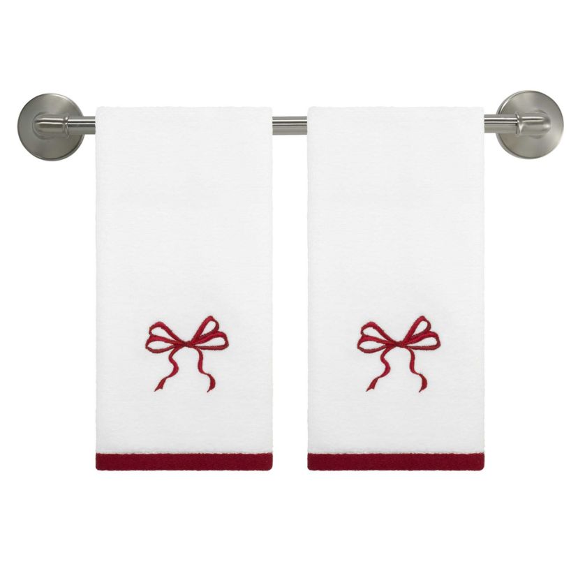 Christmas Bows Fingertip Towel - Set of 4