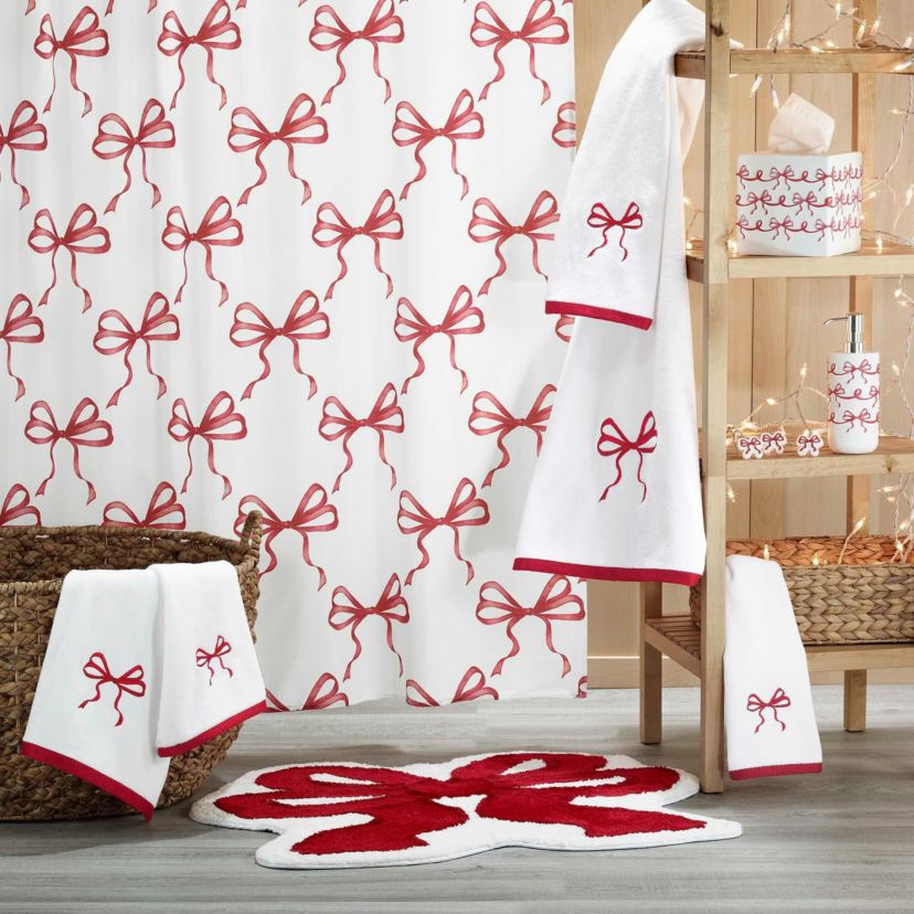Christmas Bows Fingertip Towel - Set of 4