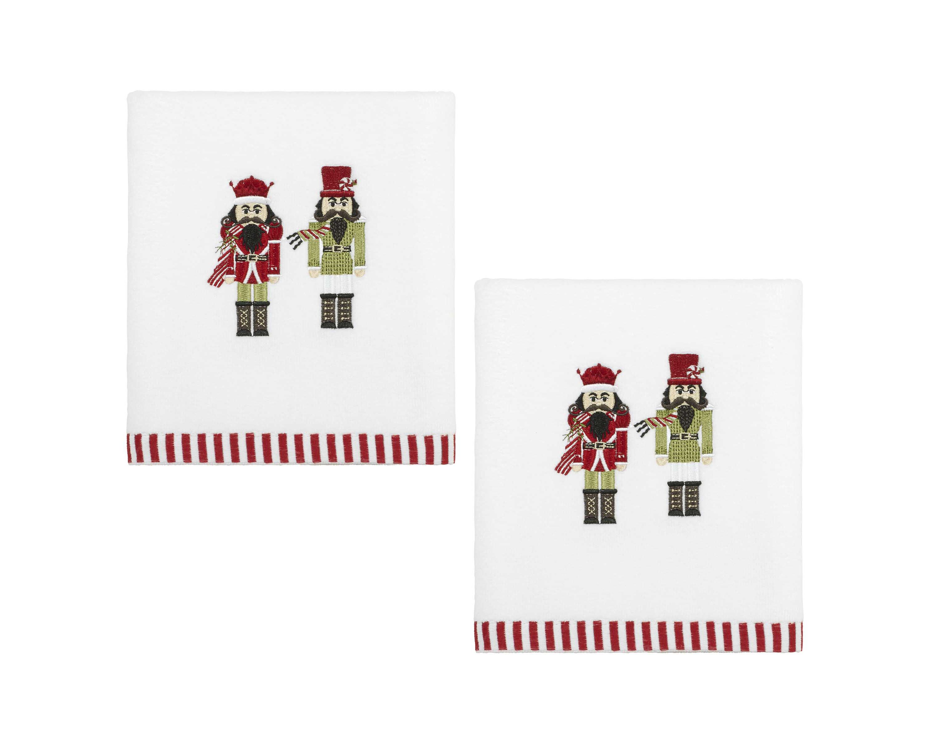 Peppermint Nutcracker Hand Towel - Set of 2