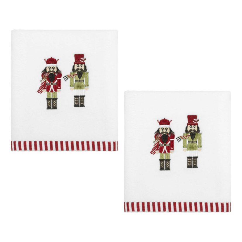Peppermint Nutcracker Hand Towel - Set of 2